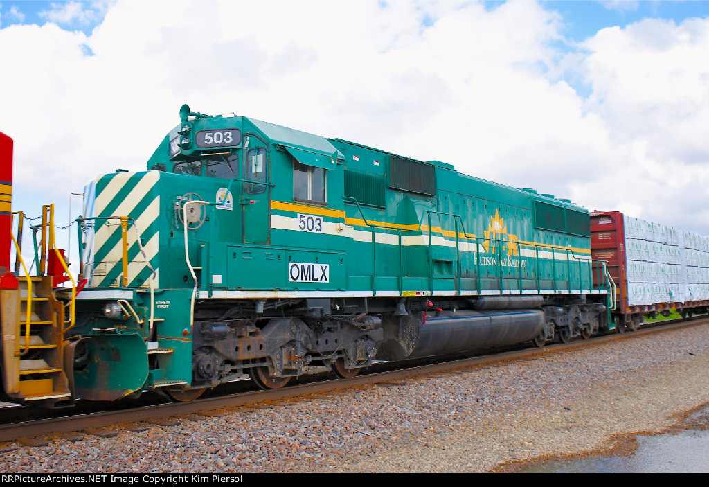 OMLX 503 x-HBRY 5005 - Still in Hudson Bay Railway Polar Bear logo